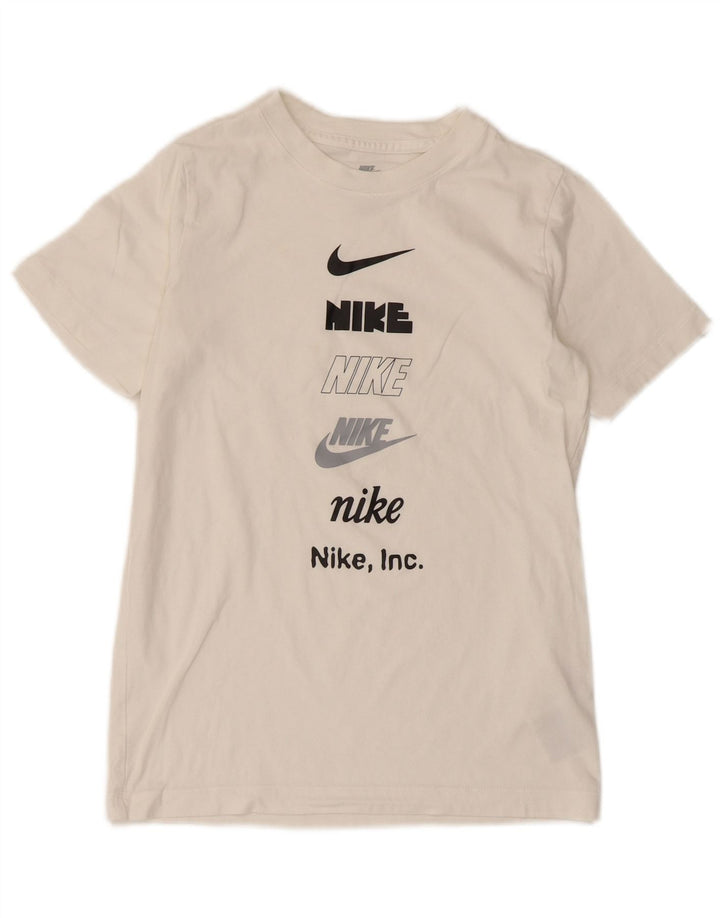 Футболка с рисунком Nike для мальчиков, 10–11 лет, средний размер, белый хлопок, хлопок