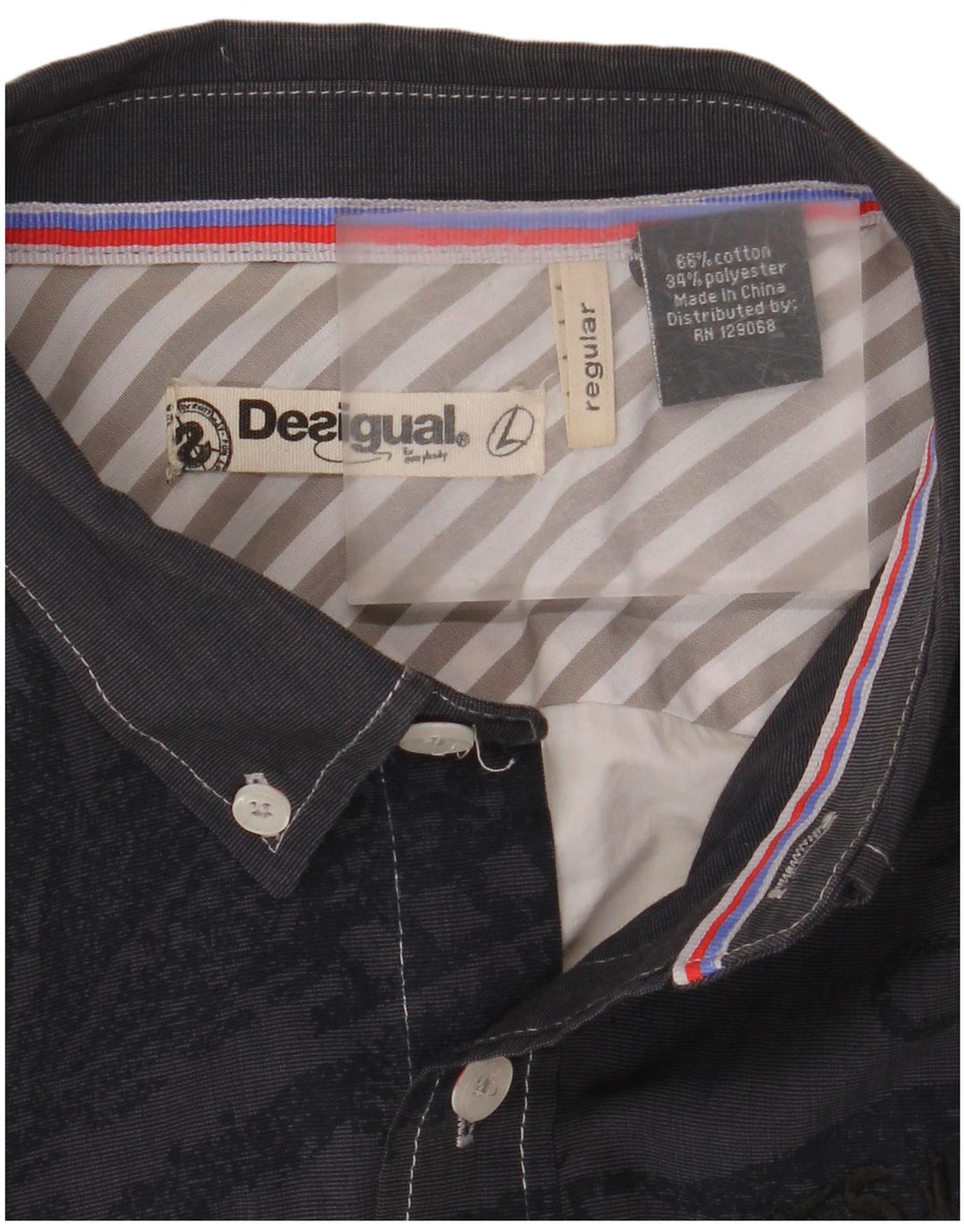 Мужская рубашка с рисунком Desigual, большая разноцветная хлопковая рубашка с цветными блоками