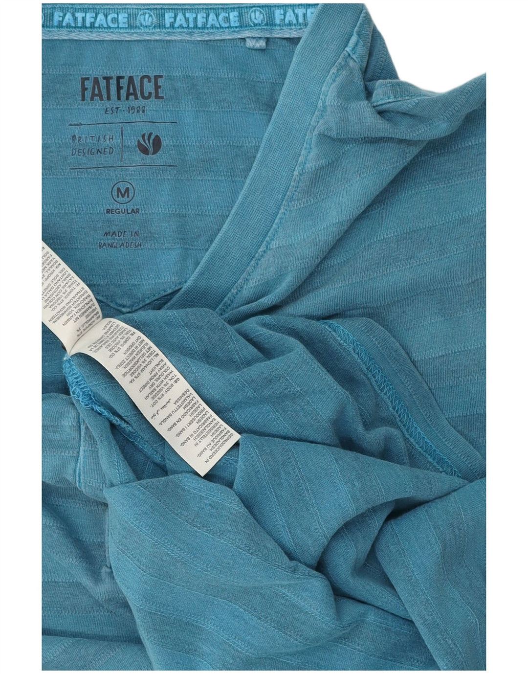 Мужская футболка Fat Face из хлопка средней синей полоски