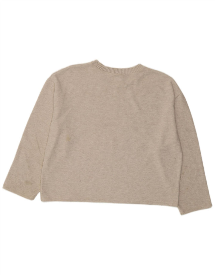 Женский оверсайз-топ Zara с длинным рукавом UK 16, большой Off White