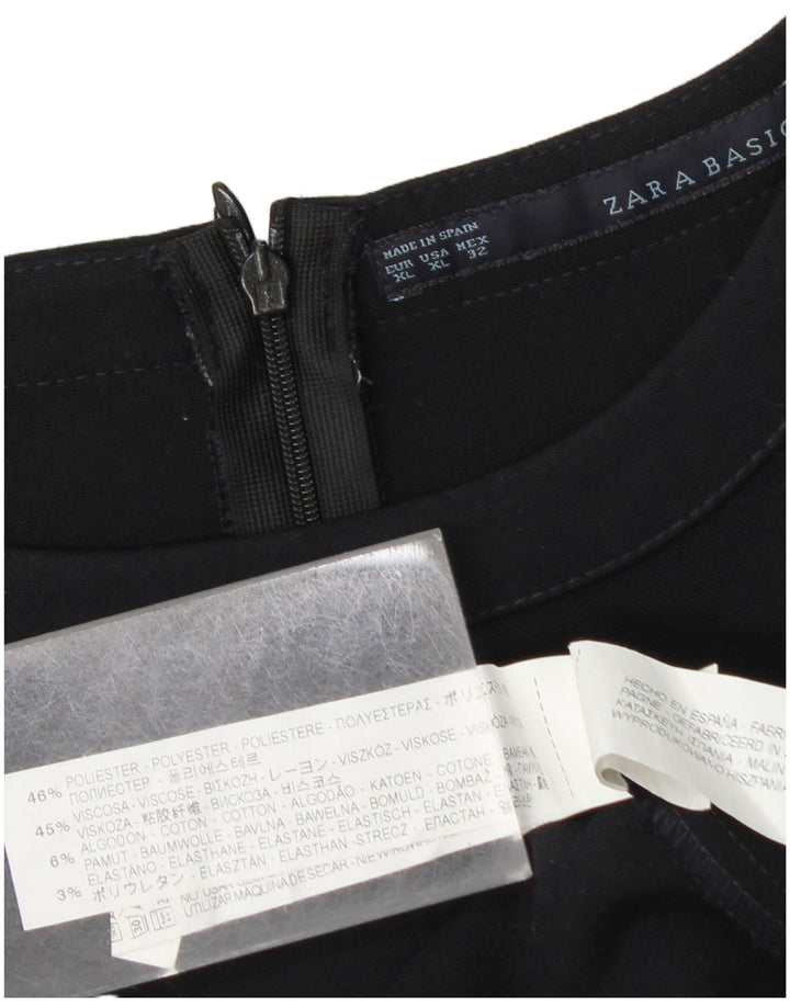 Женское платье прямого кроя без рукавов Zara UK 18 XL, темно-синий полиэстер