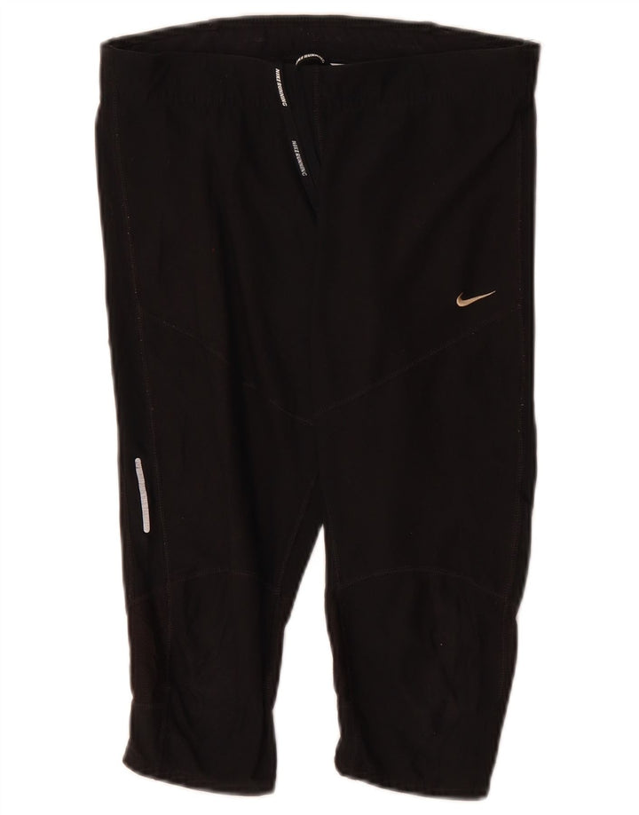Женские спортивные брюки-капри NIKE Dri Fit UK 12, средний черный полиэстер