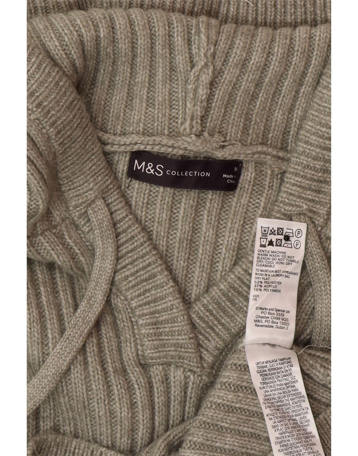 Женский джемпер с капюшоном Marks & Spencer UK 14, средний зеленый полиэстер