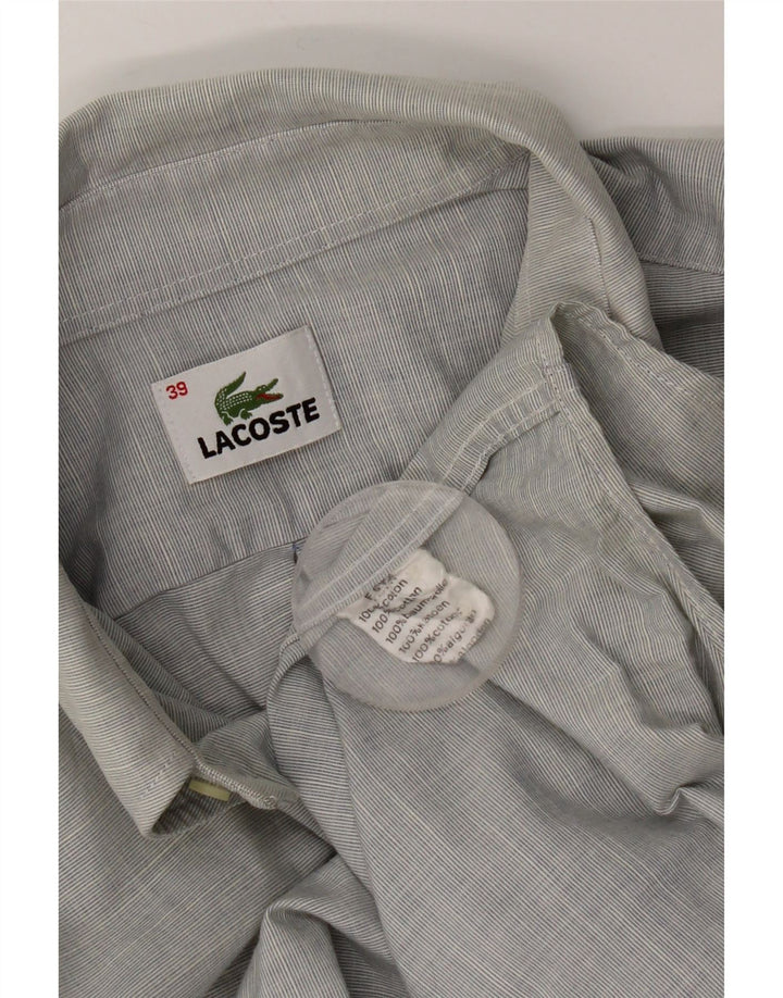 Мужская рубашка Lacoste, размер 39, средний серый хлопок, размер 39