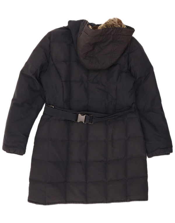 WOOLRICH Женское стеганое пальто с капюшоном UK 18 XL Темно-синий полиэстер