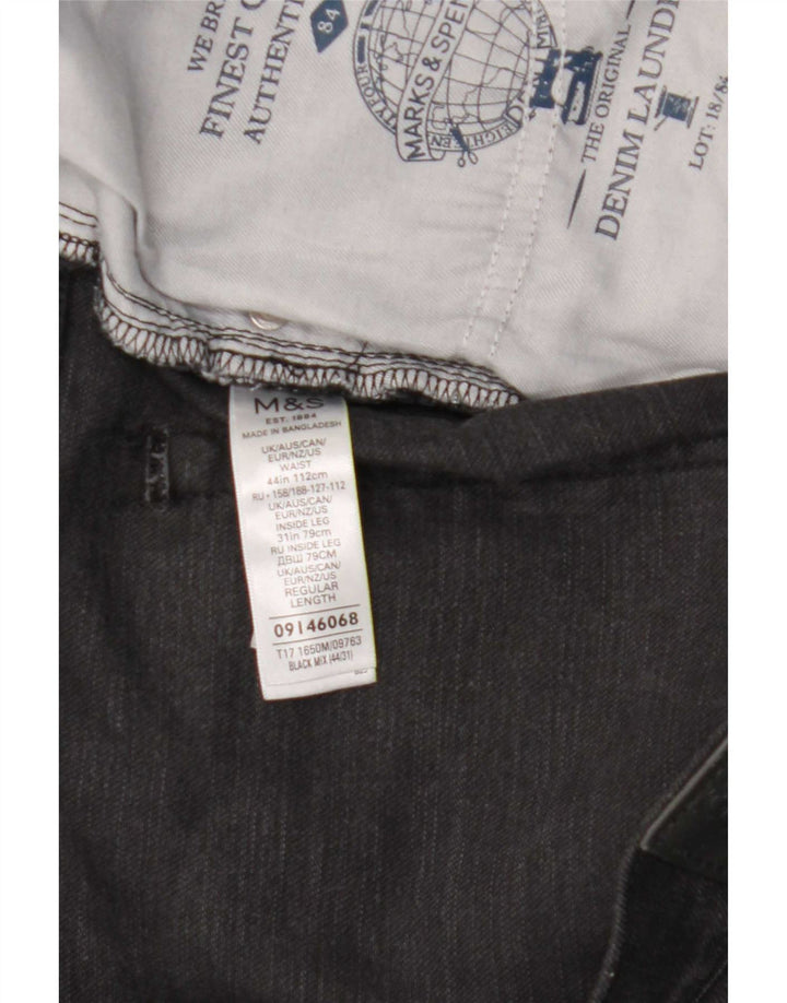 Мужские прямые джинсы Marks & Spencer W44 L31, черный хлопок