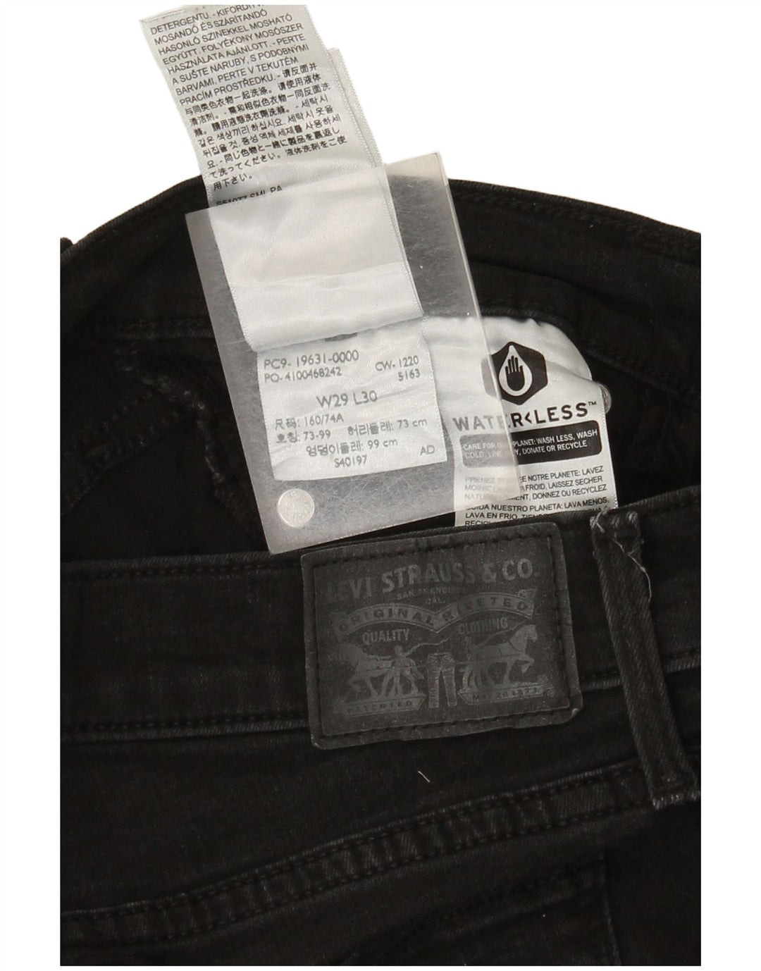 Женские прямые джинсы Levi's 314 W29 L30, черный хлопок