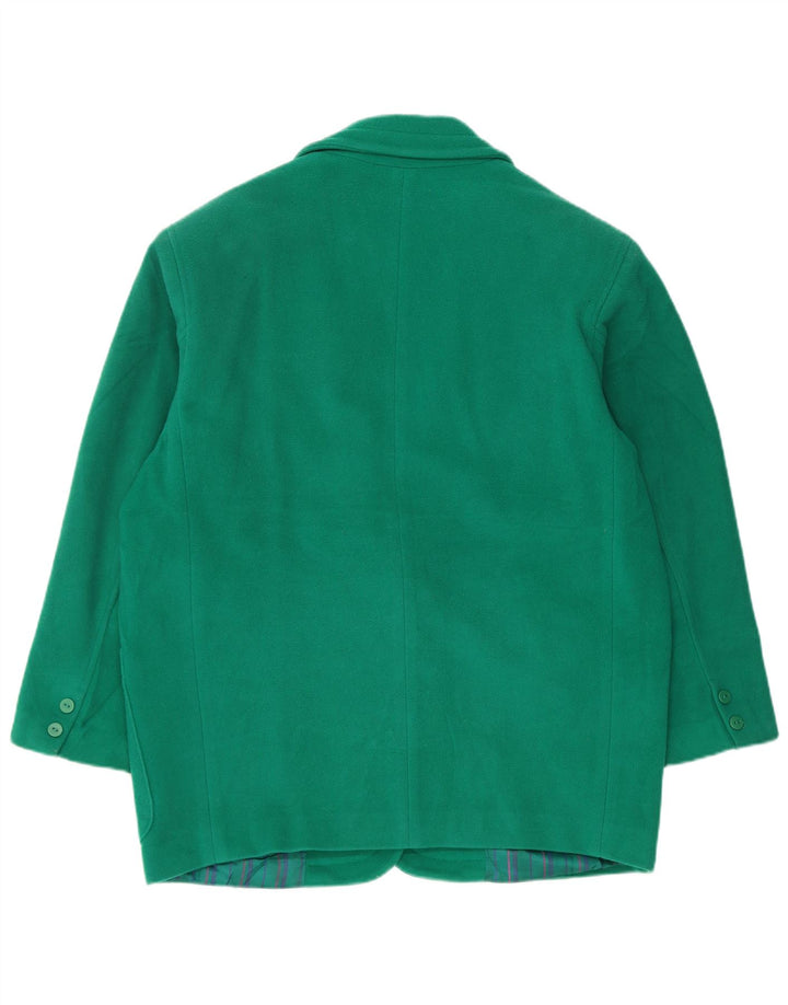 Женский пиджак оверсайз с 2 пуговицами Benetton IT 40, маленький, зеленый, шерсть