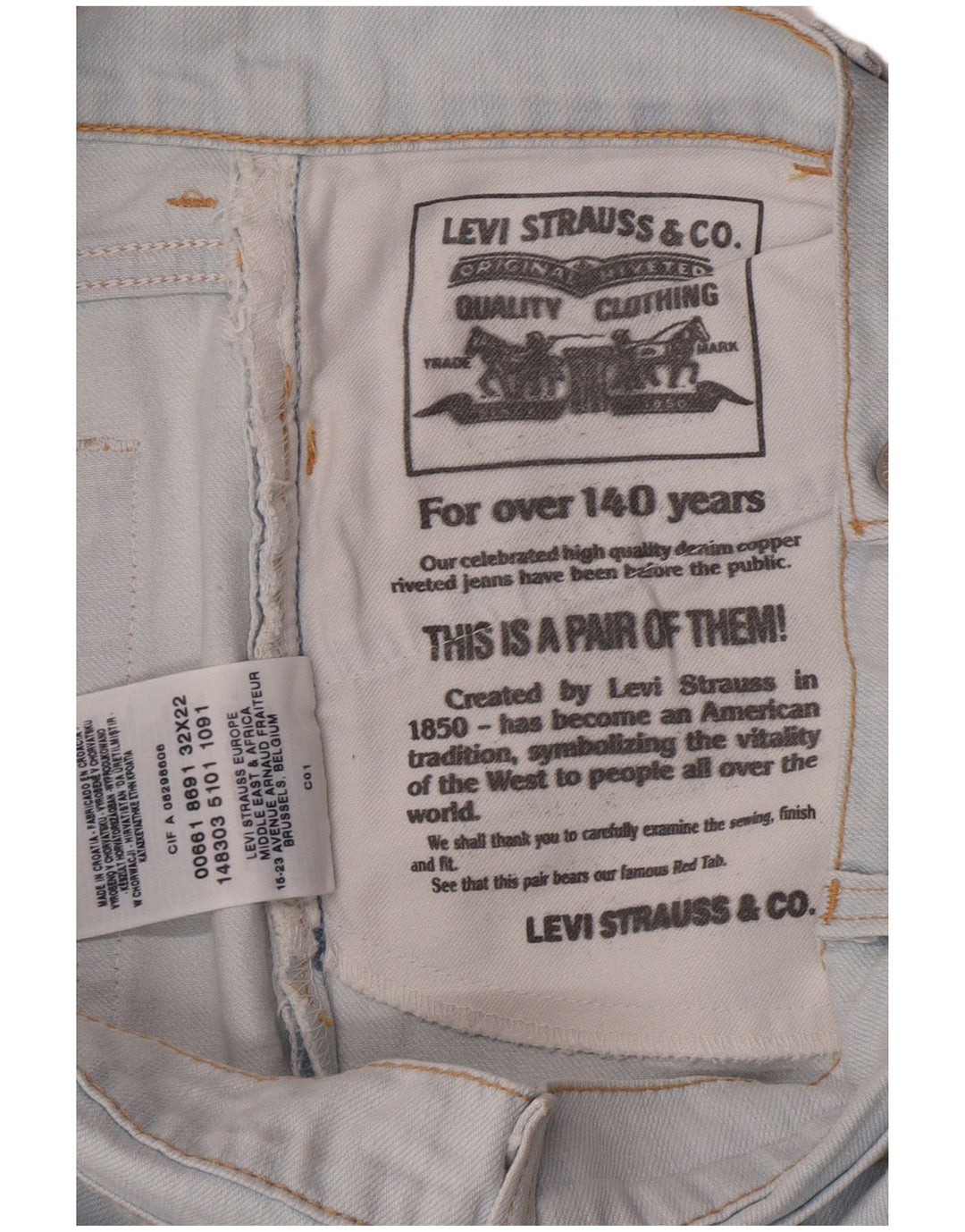 Женская джинсовая юбка Levi's W32, большая синяя, хлопок