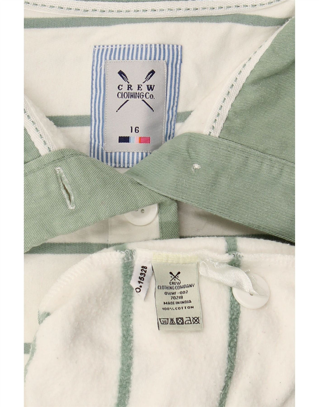 Женский свитер-свитшот CREW CLOTHING UK 16, большой белый в полоску