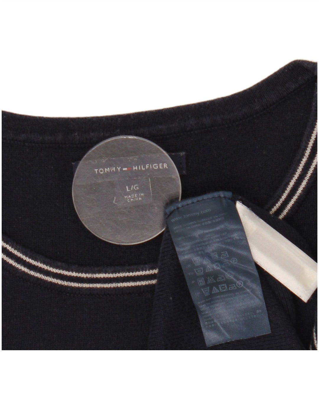 Женский джемпер с вырезом «лодочка» TOMMY HILFIGER UK 14, большой темно-синий