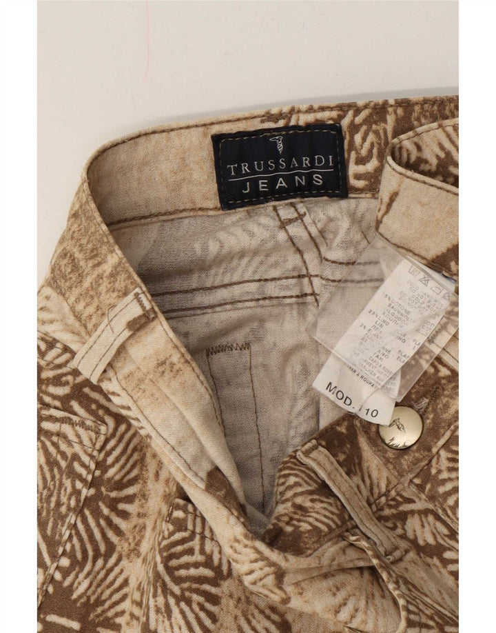 Trussardi Женские прямые повседневные брюки с абстрактным узором W26 L31 Бежевые