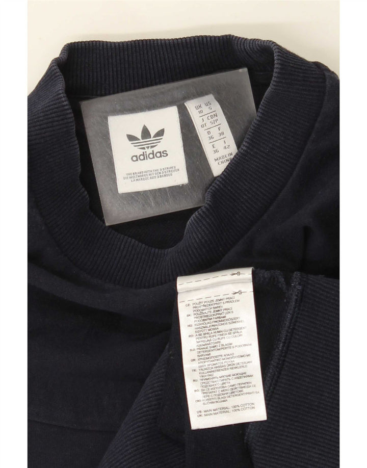 Женский свитер оверсайз Adidas UK 10, маленький темно-синий, хлопок