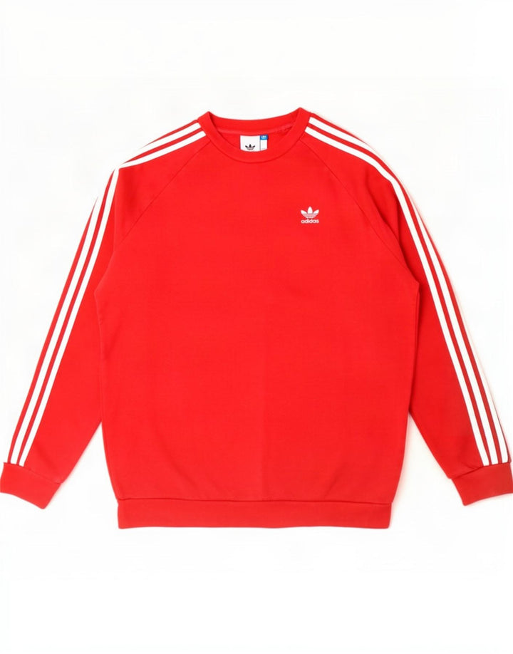Мужской свитер Adidas, джемпер среднего красного цвета, хлопок