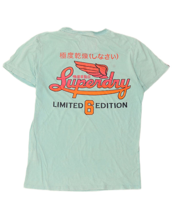 Superdry Мужская футболка с рисунком, маленький бирюзовый хлопок