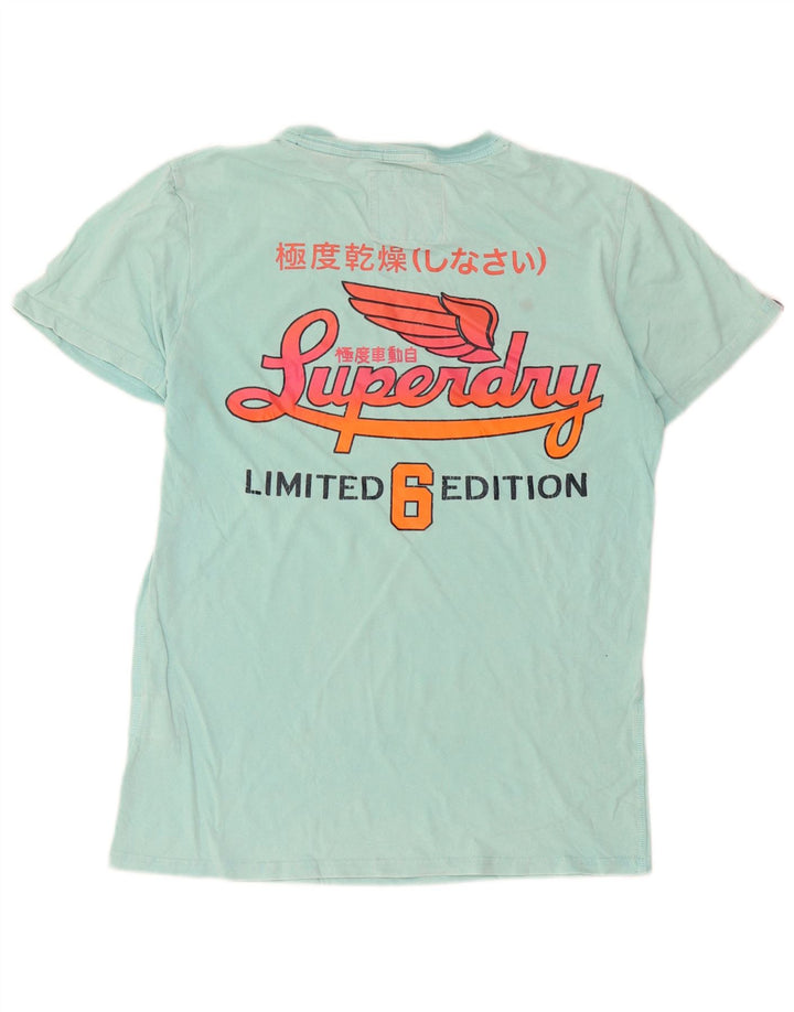 Superdry Мужская футболка с рисунком, маленький бирюзовый хлопок