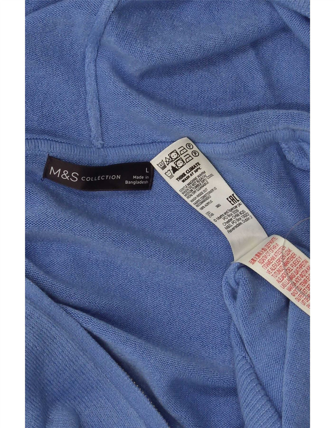 Мужской кардиган с капюшоном Marks & Spencer, большой синий акрил