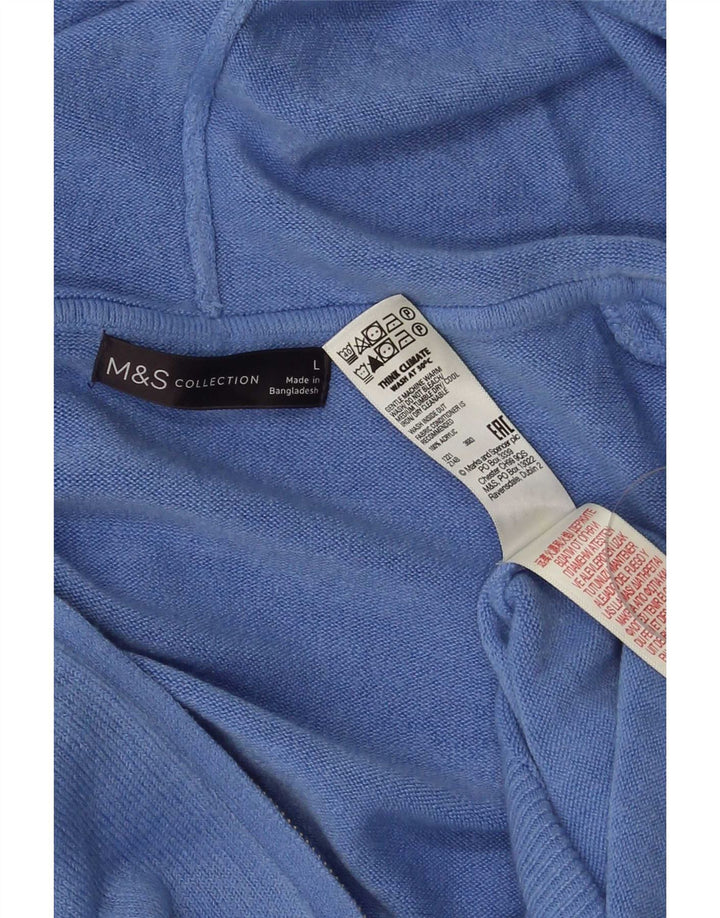 Мужской кардиган с капюшоном Marks & Spencer, большой синий акрил