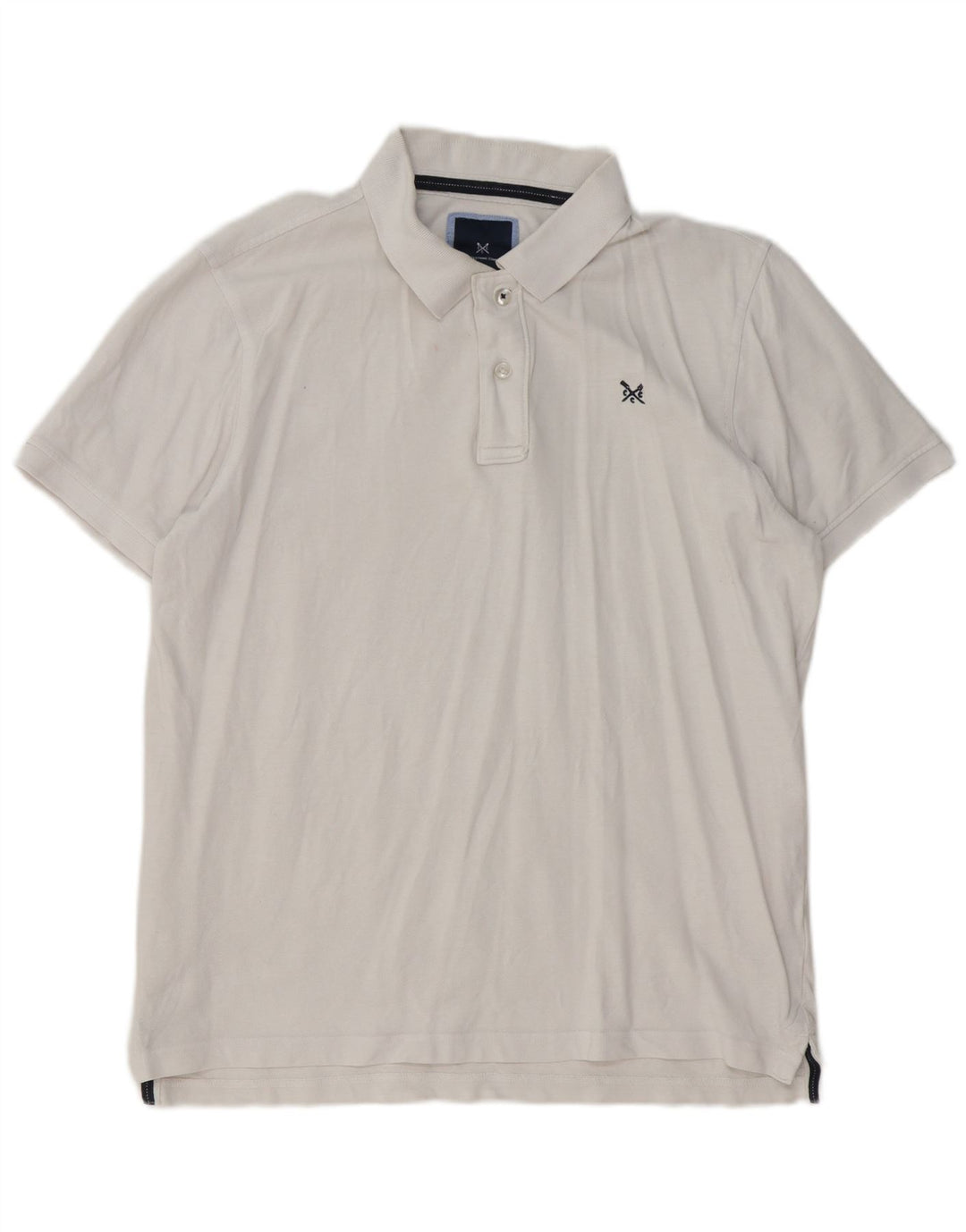 Crew Clothing Мужская рубашка поло, большой белый хлопок