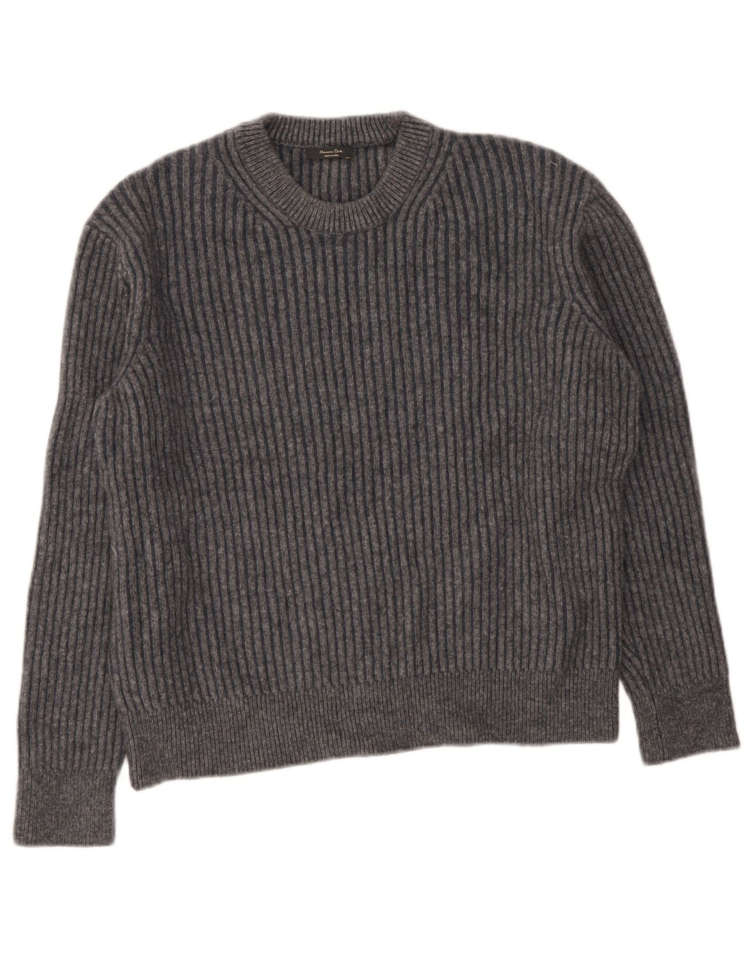 Женский джемпер с круглым вырезом Massimo Dutti, Великобритания 16, большой, серый, шерстяной