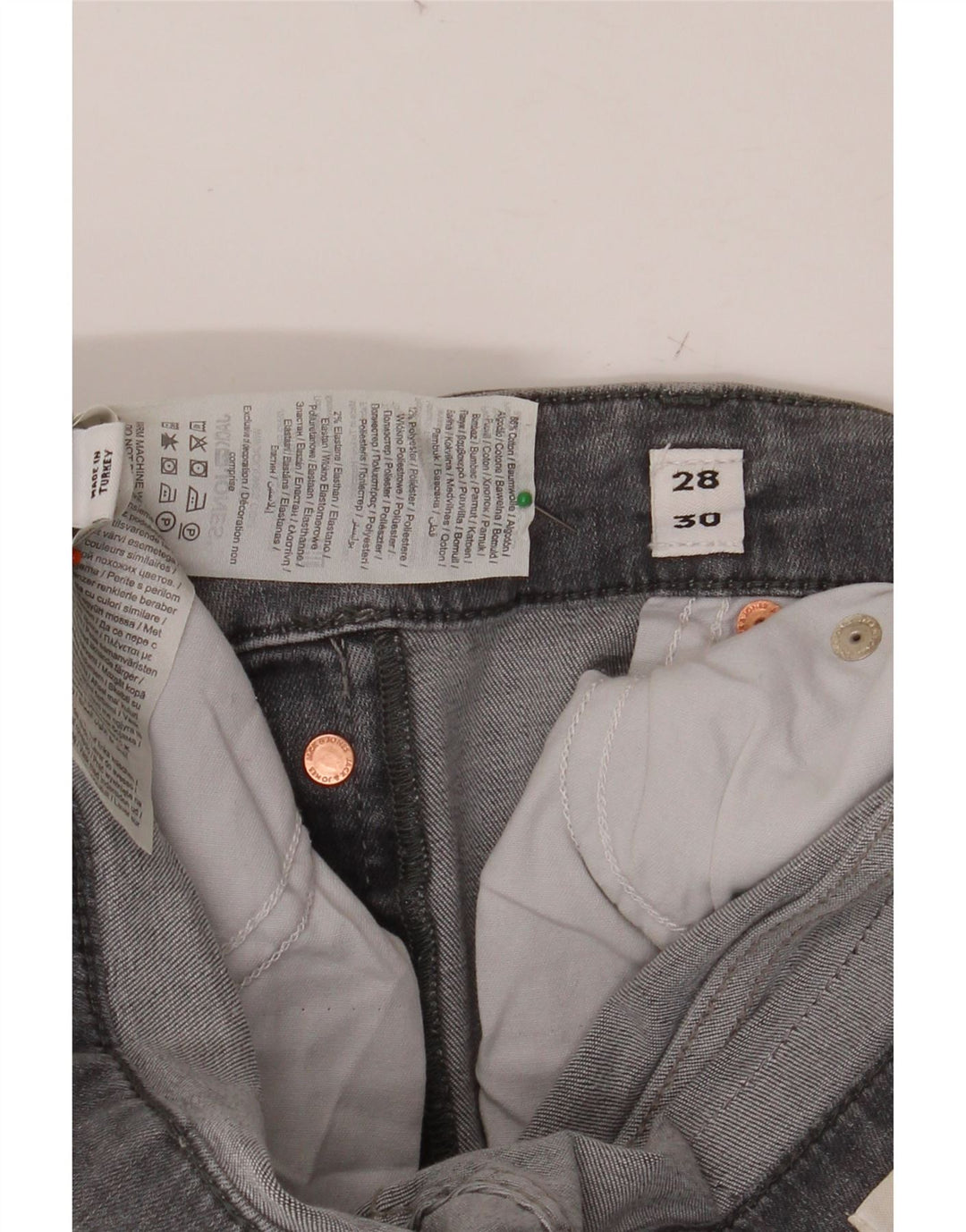 JACK & JONES Мужские узкие джинсы W28 L30 Серые хлопковые