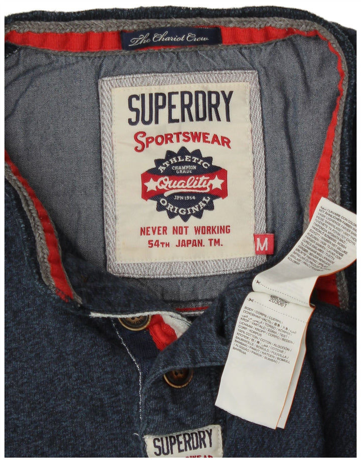Мужской топ Superdry с длинным рукавом, средний темно-синий, крапчатый, хлопок