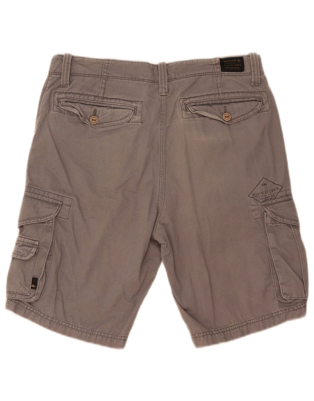 Мужские шорты карго прямого кроя Quiksilver W30, хлопок среднего серого цвета