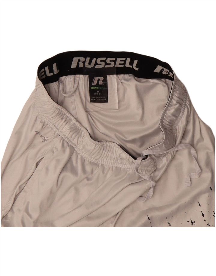 RUSSELL ATHLETIC Mens Sport Shorts Medium White Colourblock