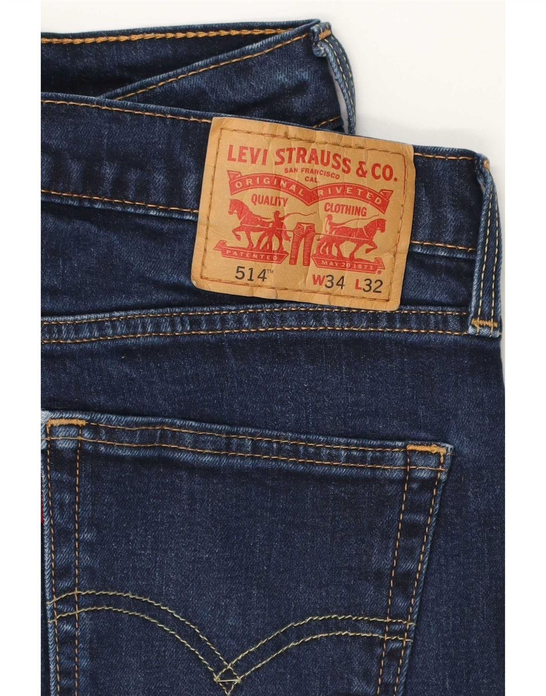Мужские прямые джинсы Levi's 514 W34 L32 темно-синие, хлопок