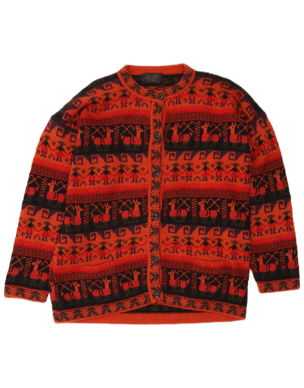Женский кардиган Artesanias, Великобритания, 16, большой красный, Fair Isle Aztec