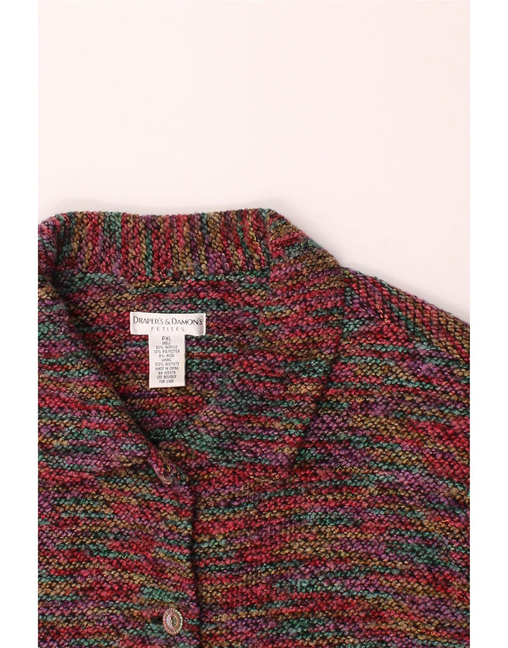 VINTAGE Womens Petites Overcoat UK 18 XL Multicoloured Acrylic Vintage Vintage and Second-Hand Vintage from Messina Hembry 