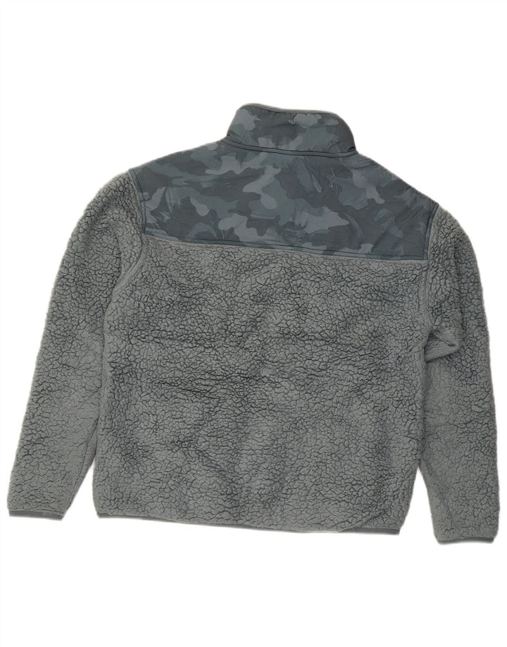 REEBOK Boys Fleece Jacket 13-14 Years Blue Camouflage
