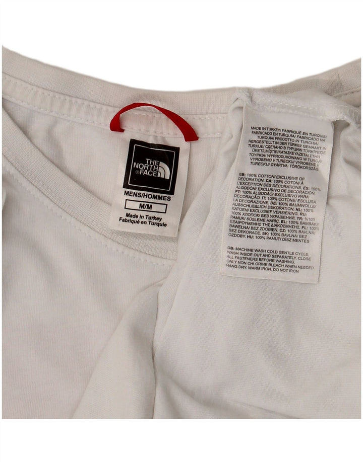 THE NORTH FACE Мужская футболка с рисунком Топ среднего размера, белый хлопок