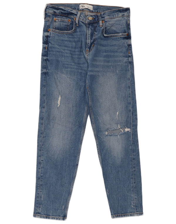 Женские потертые узкие джинсы Zara EU 36 XS W26 L26, синие, хлопок