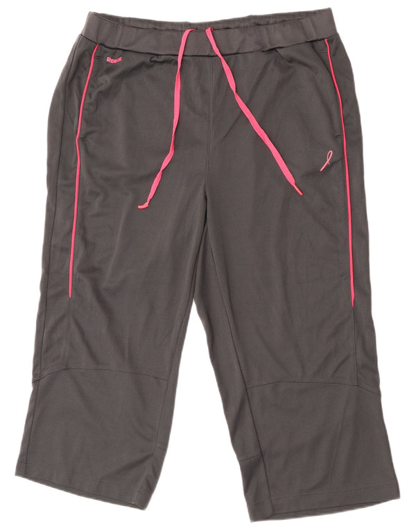 Женские спортивные шорты-бермуды Reebok UK 18 XL, серые, полиэстер