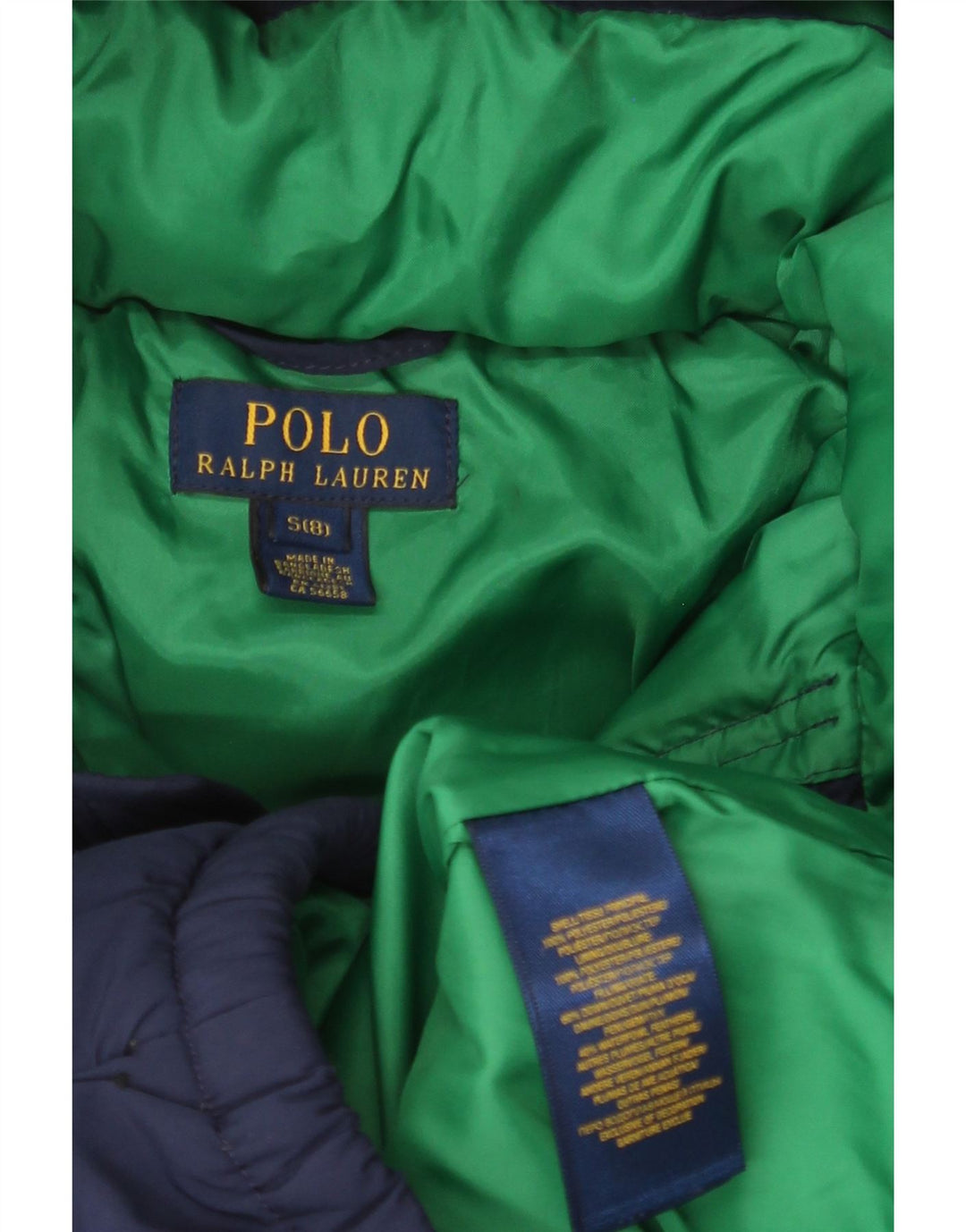 Утепленная куртка с капюшоном POLO RALPH LAUREN для мальчиков 7–8 лет, маленькая, темно-синяя