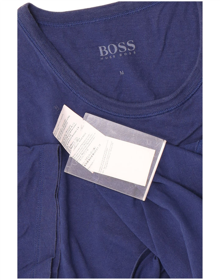 Мужская футболка HUGO BOSS, средний темно-синий хлопок