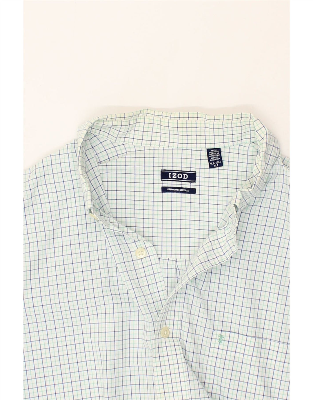 IZOD Mens Big & Tall Shirt XL Blue Check Cotton Vintage Izod and Second-Hand Izod from Messina Hembry 