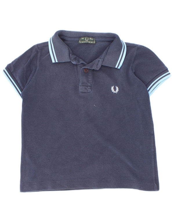 Рубашка-поло Fred Perry для маленьких мальчиков 18-24 месяцев, хлопковая темно-синяя полоска
