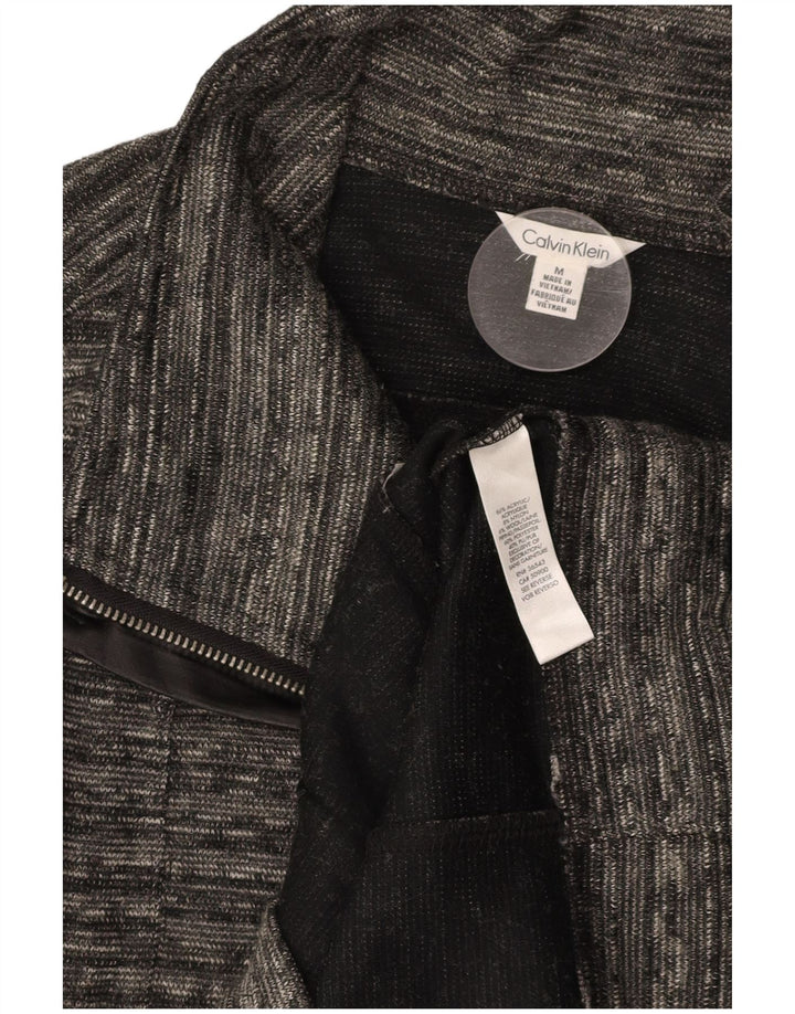 Женский кардиган-свитер CALVIN KLEIN UK 14, средний серый акрил в крапинку