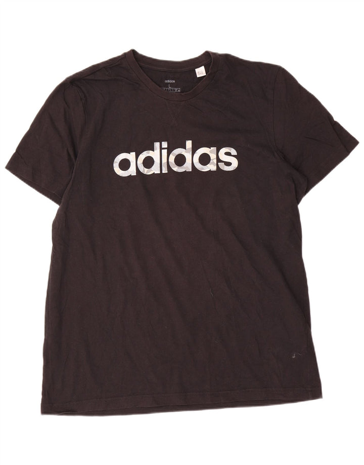 Мужская футболка Adidas с рисунком, большой черный хлопок