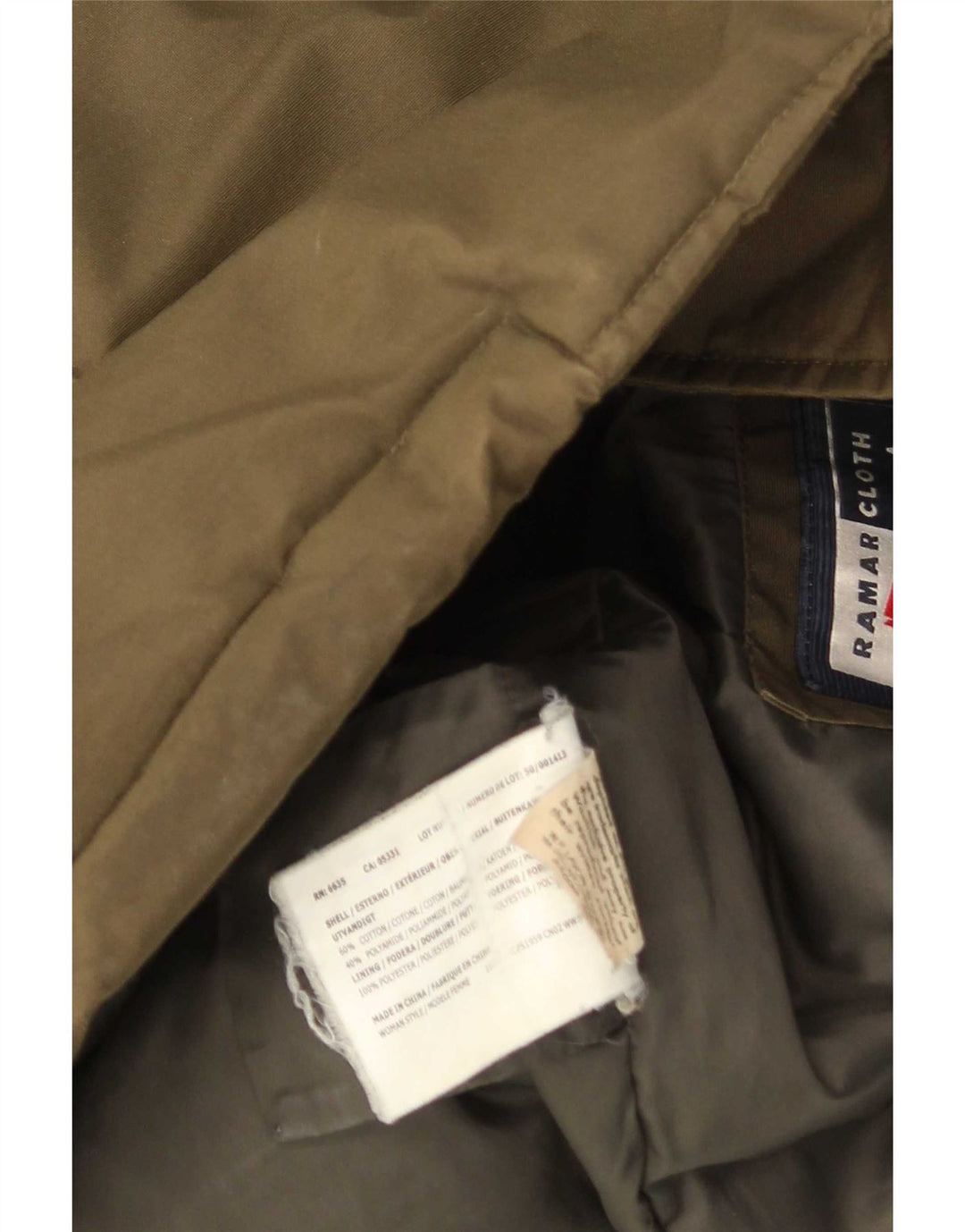 Женское стеганое пальто с капюшоном Woolrich UK 14, хлопок среднего цвета хаки