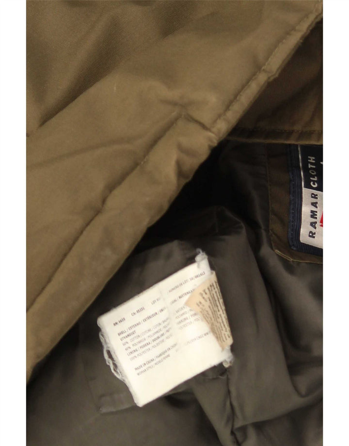 Женское стеганое пальто с капюшоном Woolrich UK 14, хлопок среднего цвета хаки