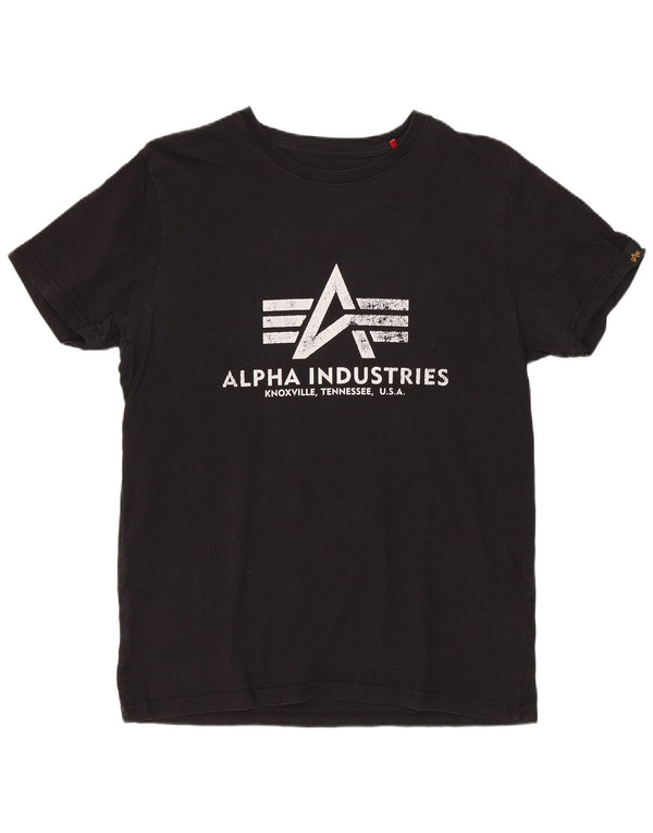 ALPHA INDUSTRIES Женская футболка с рисунком Top UK 10, маленькая, черный хлопок