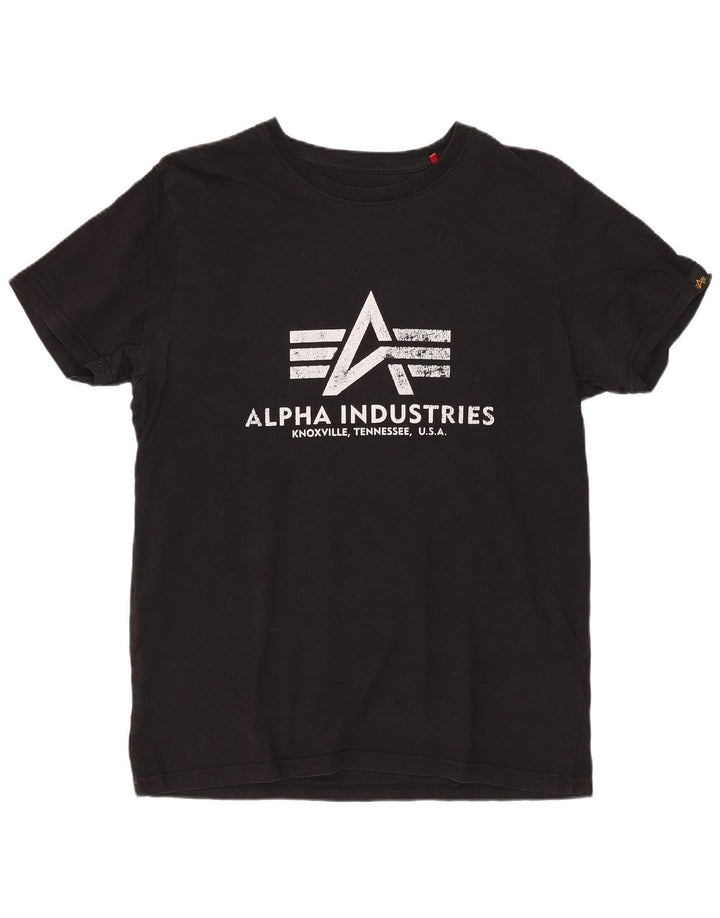 ALPHA INDUSTRIES Женская футболка с рисунком Top UK 10, маленькая, черный хлопок