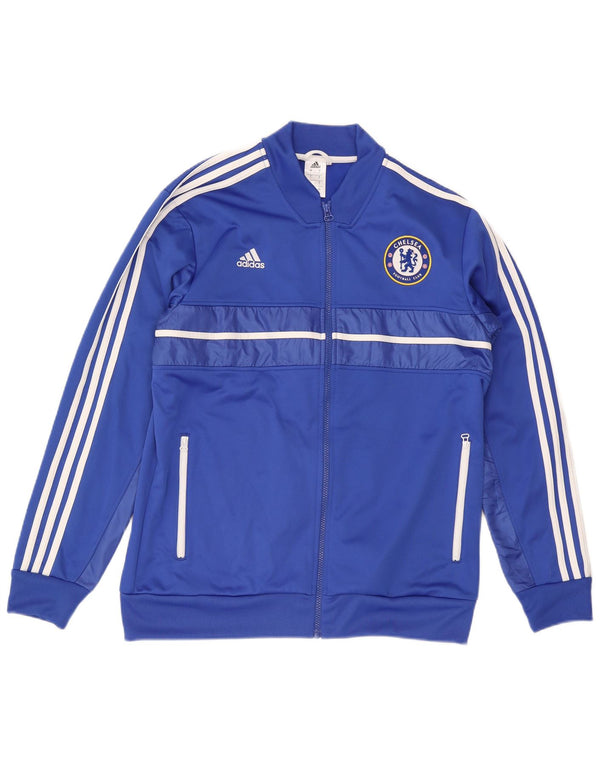 Adidas Mens Chelsea FC Графический спортивный костюм Верхняя куртка Большая синяя полиэстер