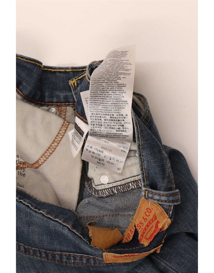 Мужские прямые джинсы Levi's 514 W34 L32 синие, хлопок