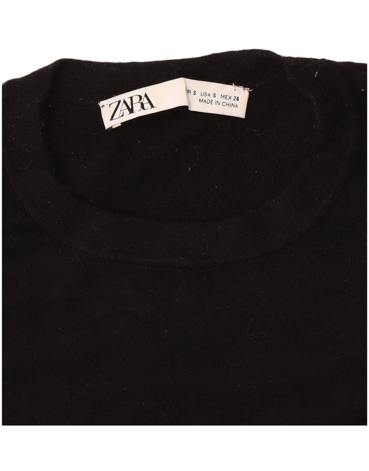 Женский джемпер с круглым вырезом Zara UK 10, маленький черный