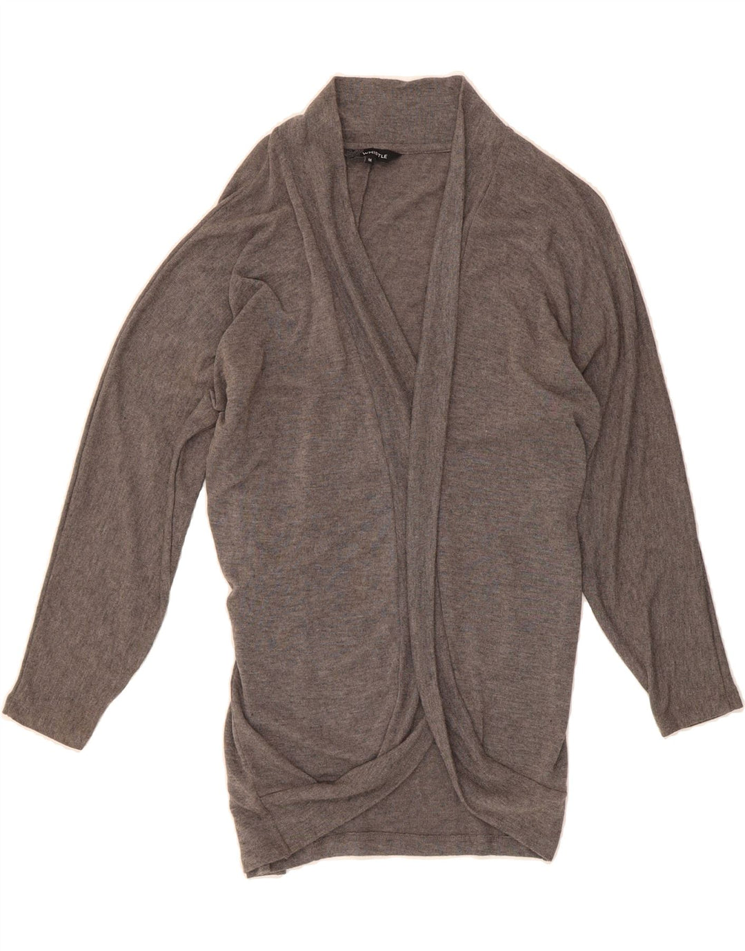 WHISTLE Womens Open Cardigan Sweater UK 14 Medium Grey Polyester Vintage Whistle and Second-Hand Whistle from Messina Hembry 