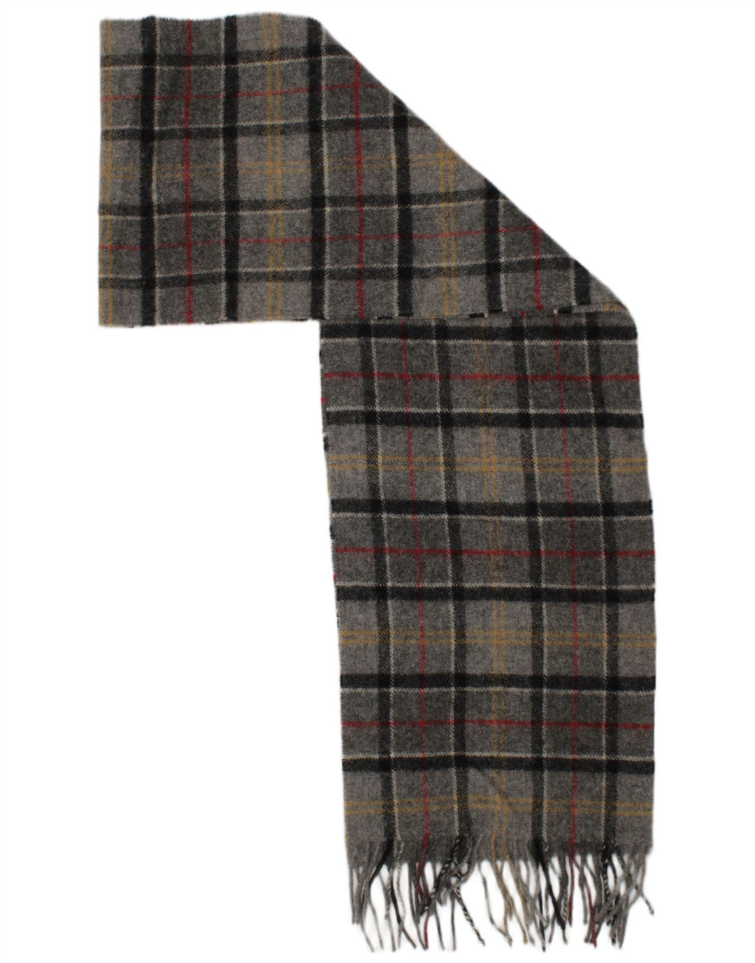 Мужской прямоугольный шарф Barbour, один размер, серый, классический, в клетку из овечьей шерсти